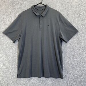 Travis Mathew Polo Shirt Mens 2XL Gray Micro Dot Golf Performance Cotton Blend